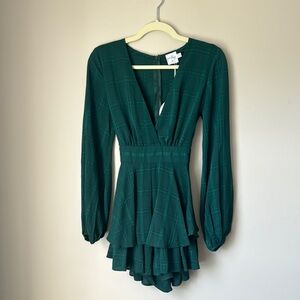 Princess Polly Green Long Sleeve Romper
